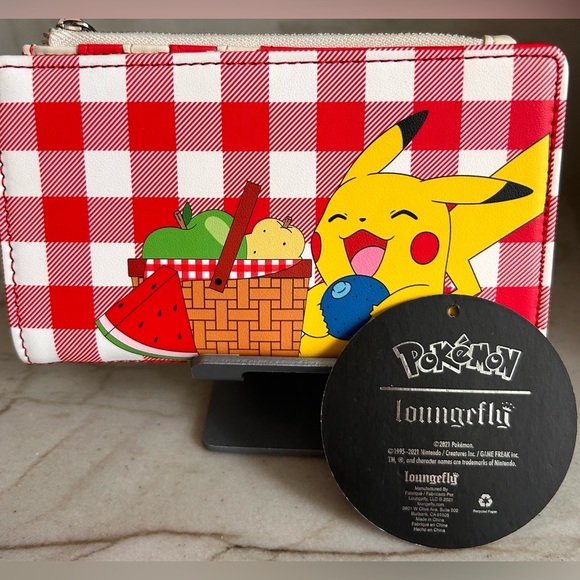 Loungefly Red Checkered Pikachu Picnic Wallet - Picture 11 of 11